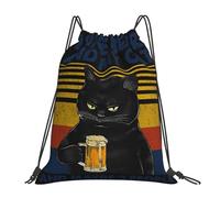 I Like Beer And My Cat And Maybe 3 People Swimming Bag Lightweight String Backpack Versatile Drawstring Bag For Trainer Running Party 36X42Cm