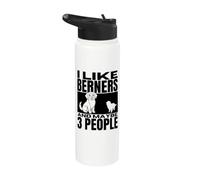 I Like Berners and Maybe 3 People Funny Bernese Mountain Dog Stainless Steel Insulated Water Bottle