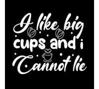i Like Big Cups and Cannot Lie Design Fine Carving Decals 49.2x59.6cm Do not Damage The Wall Surface White