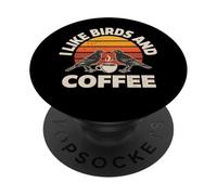 I Like Birds And Coffee Birdwatcher Humor Design PopSockets Adhesive PopGrip
