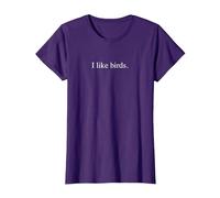 I Like Birds - Funny Typography T-Shirt, Women, Purple, 3XL