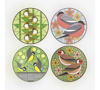 I Like Birds Static Cling Window Stickers for Glass - Garden Birds - 4 Pack - Stained Glass Window Stickers