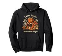 I Like Books More Than People, Reading Dragon Coffee Lover Pullover Hoodie