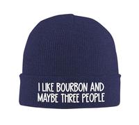 I Like Bourbon and Cigars and Maybe 3 People Unisex Work Hats Windproof Beanies Classic Watch Cap for Outdoor Winter Everyday