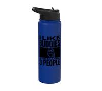 I Like Budgies and Maybe 3 People Funny Budgerigar Stainless Steel Insulated Water Bottle