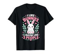 I Like Bunnies and Maybe Like 3 People Value Graphic T-Shirt, Men, Black, XL