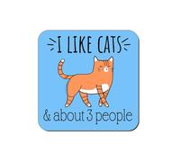I Like Cats & About 3 People Coaster
