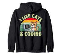 I Like Cats And Coding Cute Programming Kitten Lover Zip Hoodie