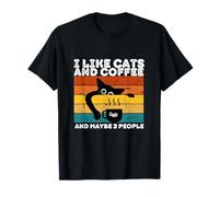 I Like Cats and Coffee and Maybe 3 People Funny Love Cats T-Shirt
