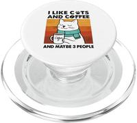 I Like Cats And Coffee And Maybe Funny Cat Lover Women Girls PopSockets PopGrip for MagSafe