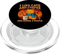 I Like Cats And Coffee And Maybe Funny Cat Lover Women Girls PopSockets PopGrip for MagSafe