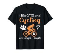 I Like Cats and Cycling and maybe 3 People Funny Cycling Cat T-Shirt