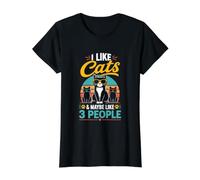 I Like Cats and Maybe Like 3 People Value Graphic T-Shirt, Women, Black, XL