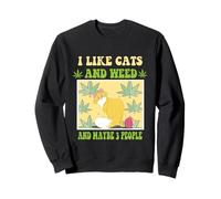 I Like Cats And Weed And Maybe 3 People Cat Lover Cannabis Sweatshirt