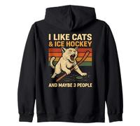I Like Cats & Ice Hockey And Maybe 3 People Zip Hoodie
