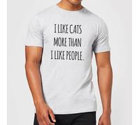 I Like Cats More Than People T-Shirt - Grey - 5XL - Grey