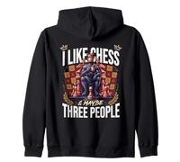 I Like Chess and Maybe Three People Chess Player Strategy Zip Hoodie