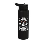 I Like Coffee My Boston Terrier and Maybe 3 People Stainless Steel Insulated Water Bottle