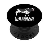 I Like Cows And Maybe 3 People Funny Cattle Cow Farmer PopSockets Adhesive PopGrip