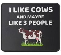 I Like Cows and Maybe Like 3 People Cow Farm Farmer Funny Mouse Pad - Cow Lover Gifts - Gift for Animal Lovers - Cow Mug - Cow Mouse Mat 9.4"x7.9"