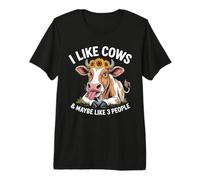 I Like Cows and Maybe Like Three People Cow Farm Farmer Premium T-Shirt