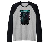 I Like Crafts Joke - Craft Beers Lover Pun, Sci Fi Style Raglan Baseball Tee