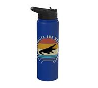 I Like Crocodiles and Maybe 3 People Funny Crocodile Stainless Steel Insulated Water Bottle