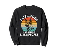 I Like Dogs And Maybe 3 People Funny Retro Sweatshirt
