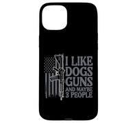 I Like Dogs Maybe 3 People US Flag Funny Saying Men Women Case for iPhone 15 Plus