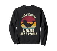I Like dolphin And Maybe Like 3 People Lover vintage Effect Sweatshirt