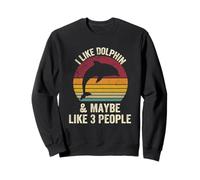 I Like dolphin And Maybe Like 3 People Lover vintage Effect Sweatshirt
