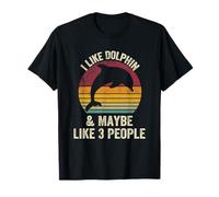 I Like dolphin And Maybe Like 3 People Lover vintage Effect T-Shirt