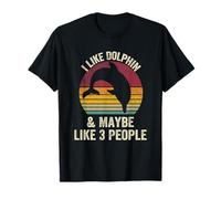 I Like dolphin And Maybe Like 3 People Lover vintage Effect T-Shirt
