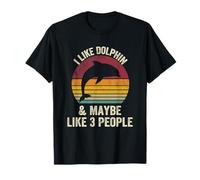 I Like dolphin And Maybe Like 3 People Lover vintage Effect T-Shirt