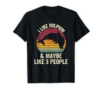 I Like dolphin And Maybe Like 3 People Lover vintage Effect T-Shirt
