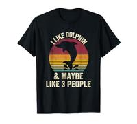 I Like dolphin And Maybe Like 3 People Lover vintage Effect T-Shirt