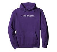 I like dragons Pullover Hoodie, Adult Unisex, Purple, S