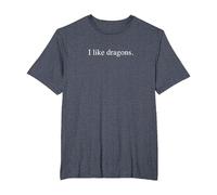 I Like Dragons T-Shirt, Men's Big and Tall, Heather Blue, 5X Tall