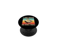 I Like Ducks And Maybe 3 People Retro Vintage Duck PopSockets Adhesive PopGrip