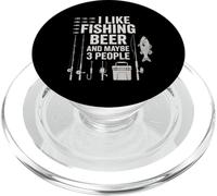 I like fishing beer and maybe 3 people funny fishing on back PopSockets PopGrip for MagSafe