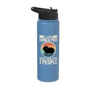 I Like Guinea Pigs and Maybe 3 People Funny Guinea Pig Stainless Steel Insulated Water Bottle
