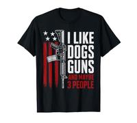 I Like Guns Dogs and Maybe 3 People Dog & Gun Lover Value Graphic T-Shirt