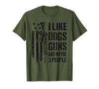 I Like Guns Dogs And Maybe 3 People - Funny Dog Gun Camo T-Shirt