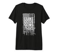 I Like Guns Dogs and Maybe 3 People Gun & Dog Lover Premium T-Shirt
