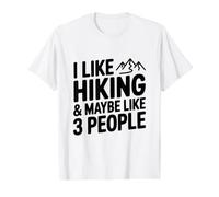 I Like Hiking and Maybe 3 People Hiking Lover Value Graphic T-Shirt, Men, White, M