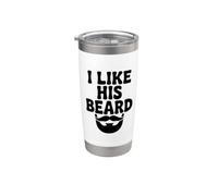 I Like His Beard Funny for Bearded Men Lovers Stainless Steel Insulated Tumbler
