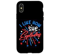 I Like How She Explodes 4th July Fireworks Funny Couple Joke Case for iPhone X/XS