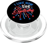 I Like How She Explodes 4th July Fireworks Funny Couple Joke PopSockets PopGrip for MagSafe