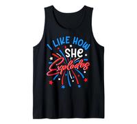 I Like How She Explodes 4th July Fireworks Funny Couple Joke Tank Top