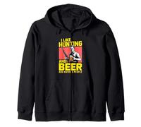 I Like Hunting And Beer And Maybe 3 People Funny Zip Hoodie